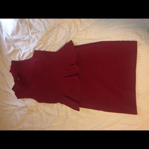 Red peplum dress